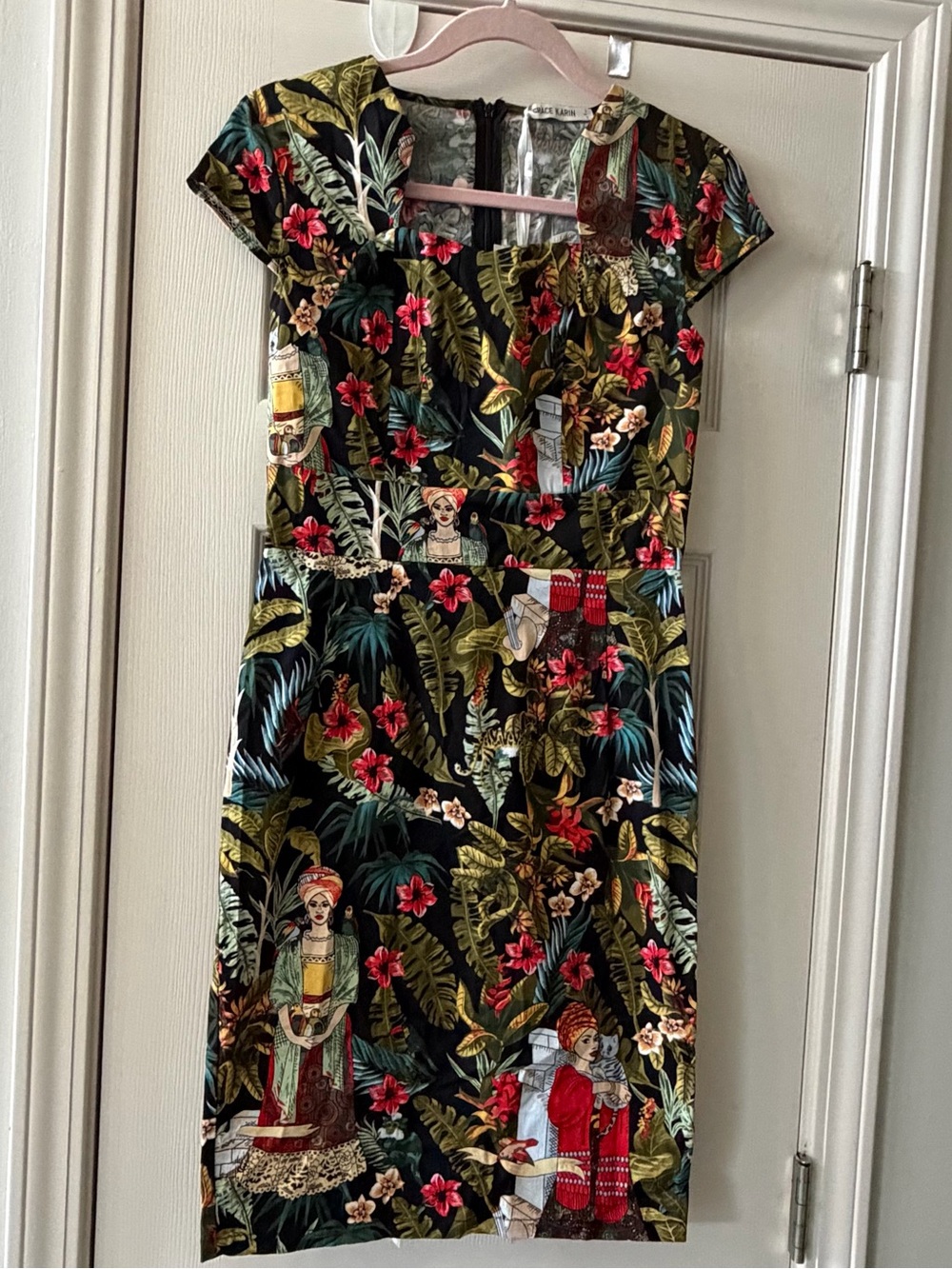 Grace Karin NWT Frida Kahlo Tropical Wiggle Dress S